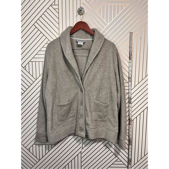 10,000 Ft Above Sea Level Women's Fleece Collared Cardigan Tan/Light Brown Sz XL - Picture 2 of 6